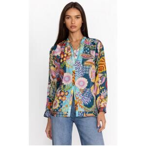 Johnny Was‎ Wild Kalani Blouse 100% Silk Size Small